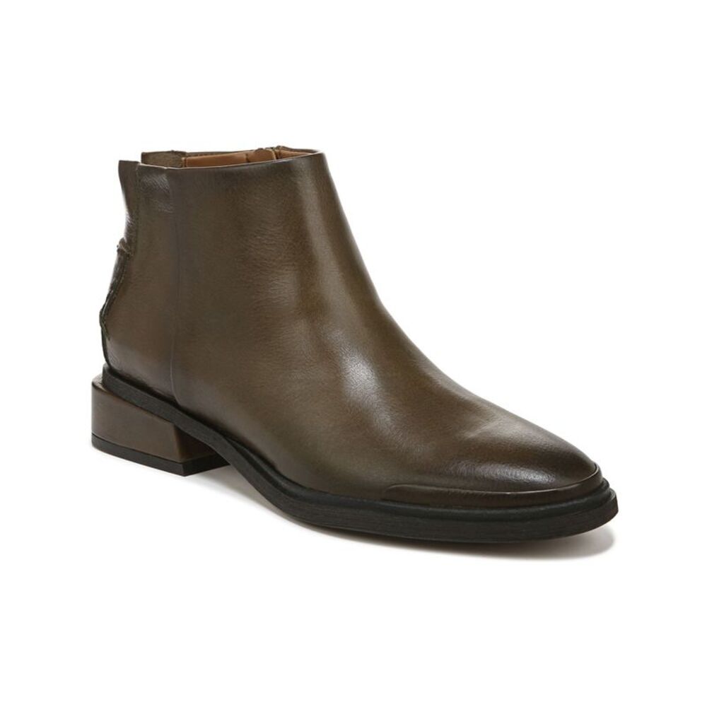SARTO BY FRANCO SARTO Womens Green Nemi Toe Block Heel Leather Booties 10 M
